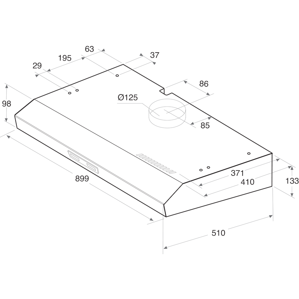 WHIRLPOOL BUILT-IN HOOD 90CM, INOX - WSLK 95 LS G