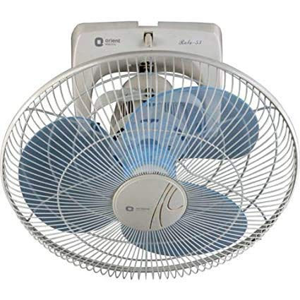 Orient Electric Roto-53 400 MM high speed wall mounted cabin fan (White & Blue)