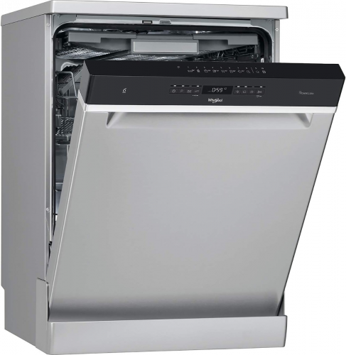 Whirlpool WFO 3O41 PL X UK Freestanding Standard Dishwasher, 14 Place Settings, 10 Programs, Inox