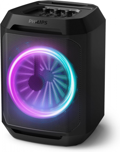 Philips Bluetooth Party Speaker, Dynamic Bass Boost, Bluetooth and Aux-in, Microphone Input, Wireless Pairing for Stereo Sound, Up to 7 Hours Battery, Built-in Carry Handle, USB-C TAX2208