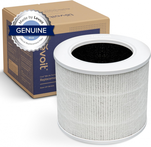 LEVOIT Air Purifier Core Mini Replacement Filter 3-in-1 HEPA, High-Efficiency Activated Carbon, Core Mini-RF White