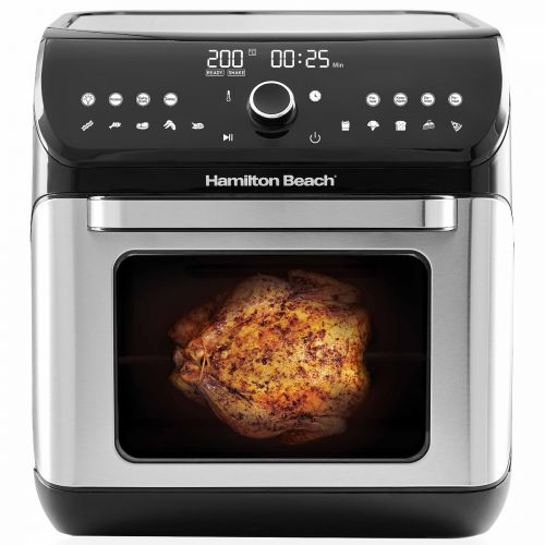 Hamilton Beach 12L Digital Air Fryer Oven, 16 cooking modes and 7 accessories to airfry, bake, roast, rotisserie grill, toast, dehydrate, defrost, reheat, keep warm, AF1212-ME
