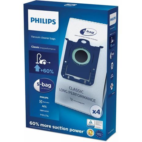 Philips S-Bag Vacuum Cleaner Bags - 4*Dust Bags - FC8021/03